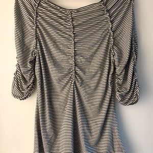 MAX studio Women’s 1/4 sleeve ruching off shoulder shirt size L NEW